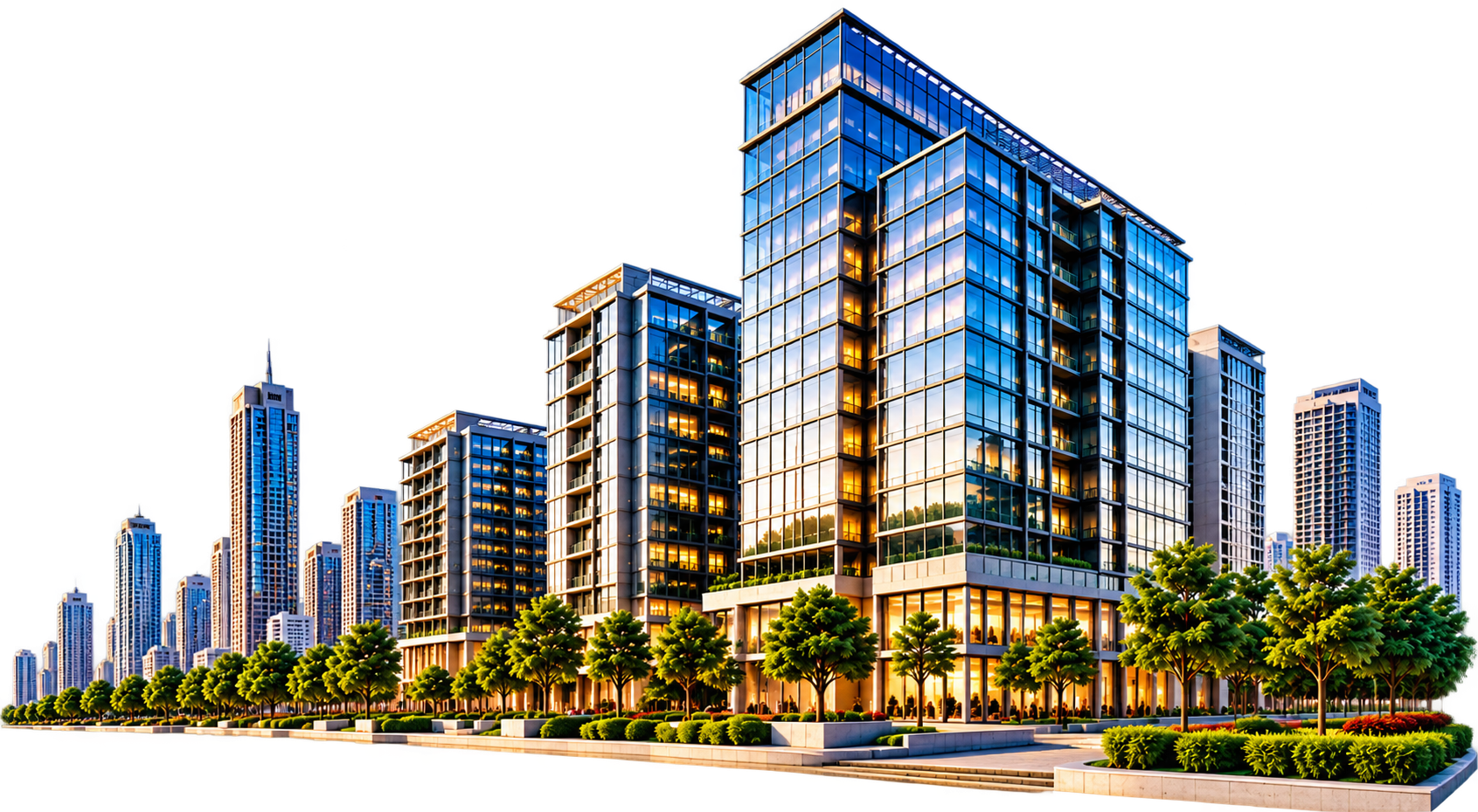 Modern real estate skyline
